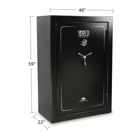 Sports Afield Preserve 40-Gun Fire and Waterproof Gun Safe with Electronic Lock, Black Textured Gloss SA5940P